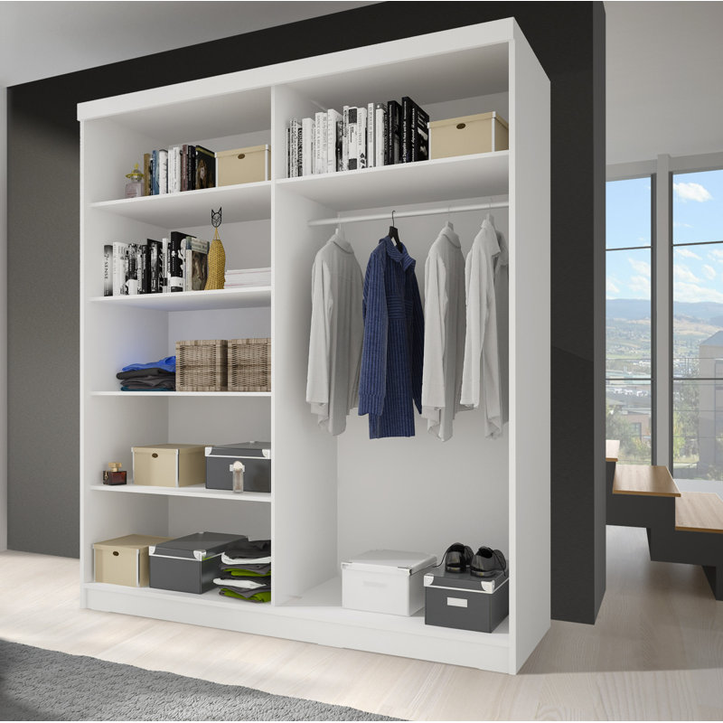 Latham 2 Door Manufactured Wood Wardrobe, H218 x W183 x D61cm, Basic