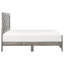 Grand lit à panneau rustique gris, mobilier de chambre à coucher en bois, tête de lit, rails, sommier / sommier tapissier avec détails requis-1487166960-1487166927