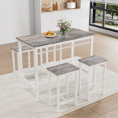 Ensemble de table de cuisine 5 pièces avec 5 tabourets de bar 5 pièces
