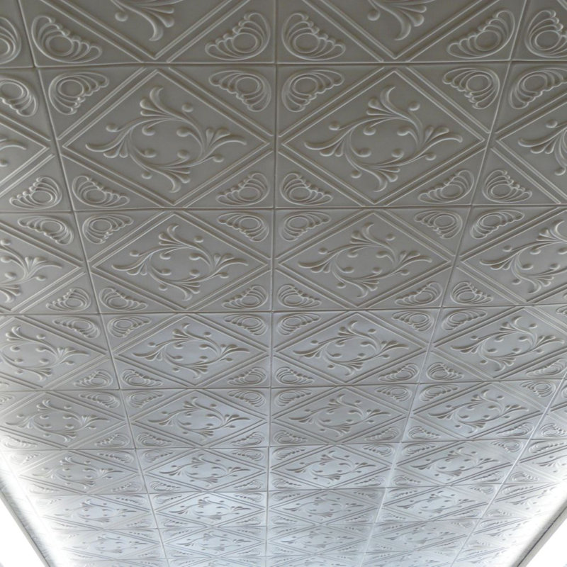 Carreaux de plafond en polystyrène, installation facile par DYI, fonctionne bien pour les plafonds à maïs soufflé. Paquet de 16 (42 pieds carrés)
