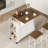 32.4" Kitchen Island with Power Outlets & Drop Leaf, Rolling Storage Cart with Drawer and Spice Rack-1908742735