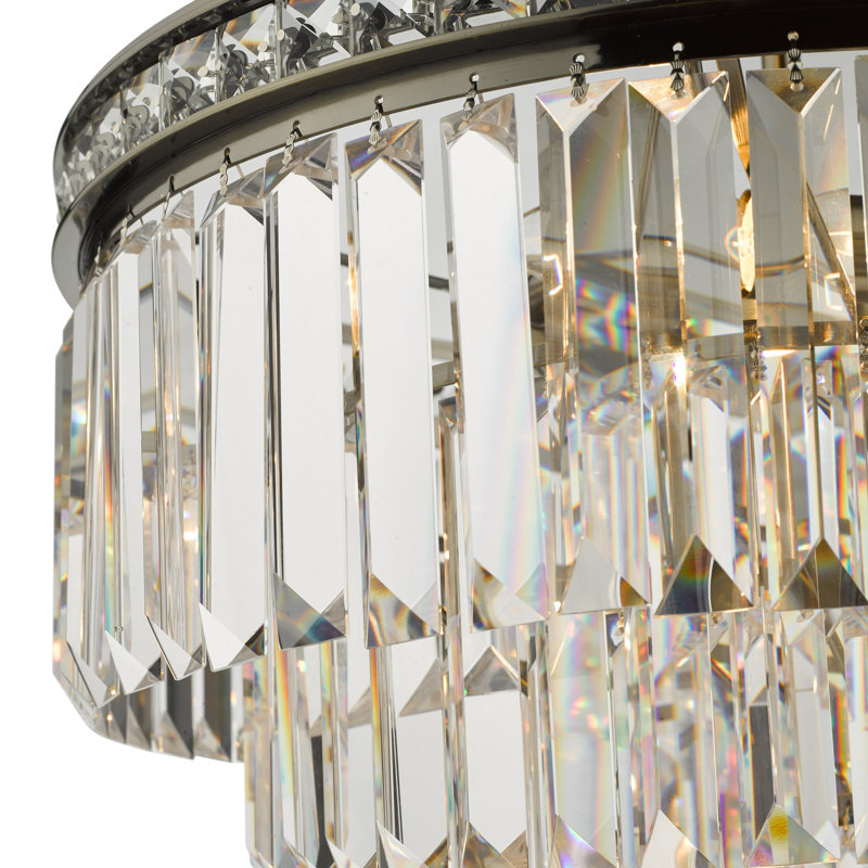 Anjelique 4 - Light Crystal Chandelier, Antique Brass/Crystal