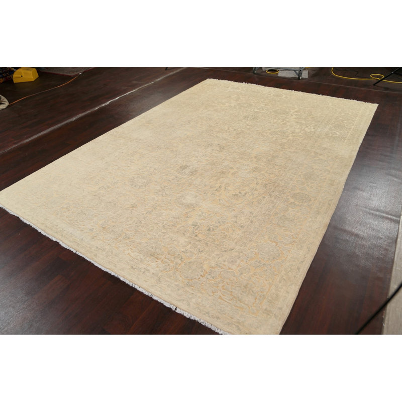 Tapis oriental tissé à la teinture végétale Peshawar Chobi noué à la main 8 x 12