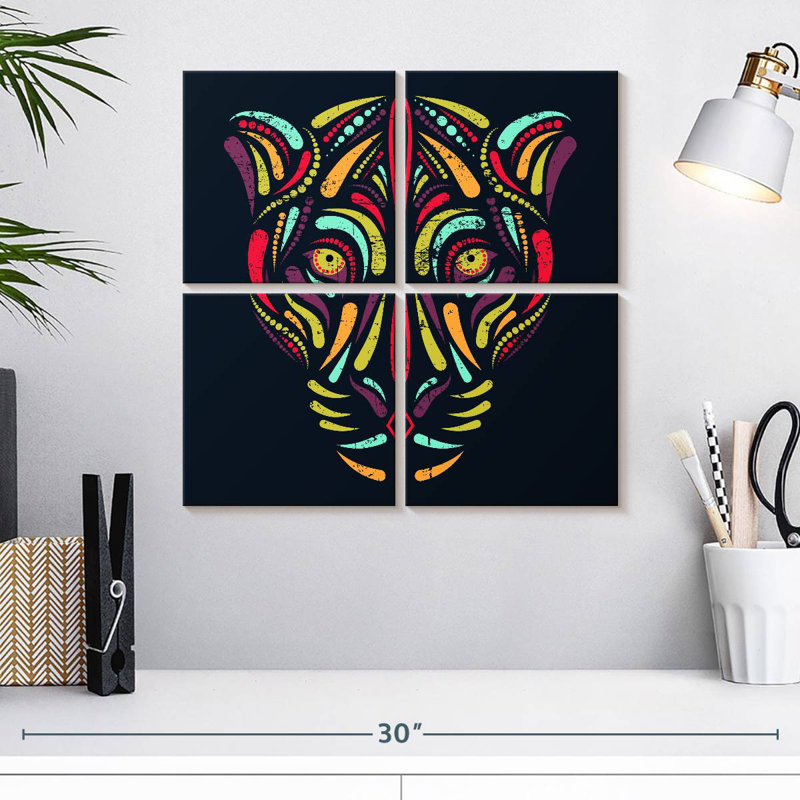 «Brampt Jaguar Face Abstract», H 18 po x l 18 po