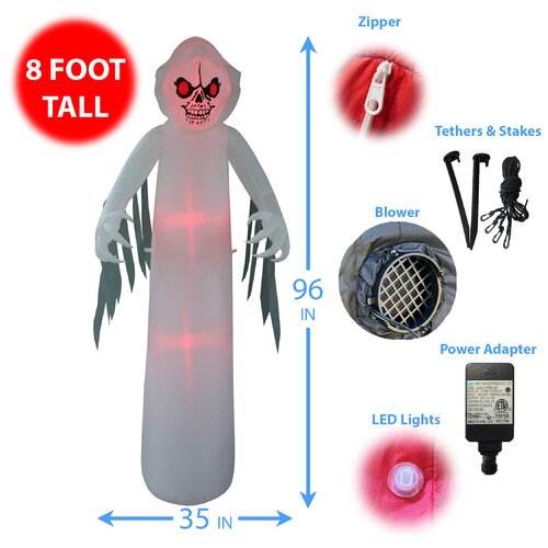The Holiday Aisle® Ghost with Color Change LEDs Yard Halloween ...
