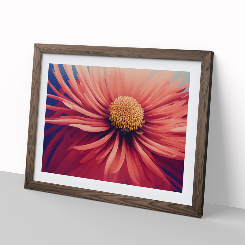 Chrysanthemum Flower Vol.1 - Framed Print, 46cm H x 64cm W x 2cm D, Walnut Framed