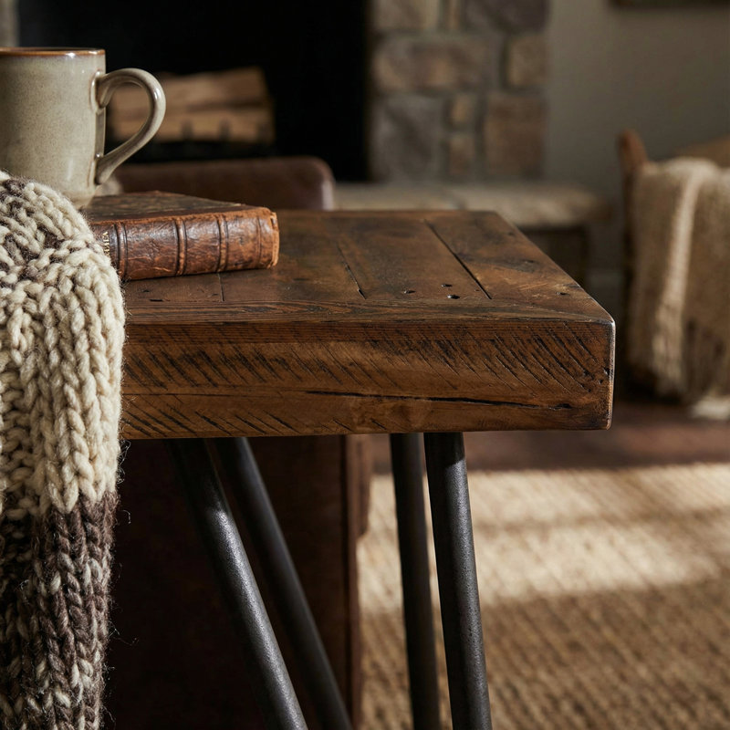 Solid Wood Top End Table