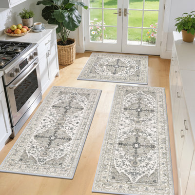 Tapis de cuisine antidérapants lavables à la machine (ensemble de 3)