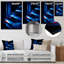 Sapphire Serenade Abstract Collages 2 - Collages abstraits, art mural en métal-2087272121