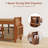 7-Pair Capacity Red-Brown Bamboo Shoe Bench with Hidden Storage