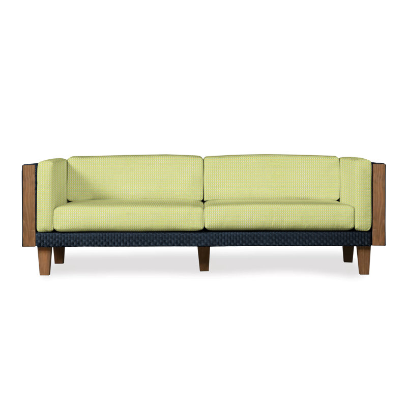 Catalina Outdoor 3 - Seat Patio Sofa, Ebony, Friendly Flax
