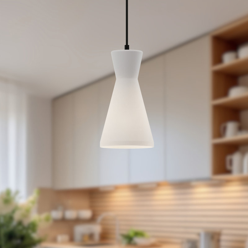 Langford 1 - Light Single Pendant, 12" H x 6.38" W x 6.38" D, Matte Black