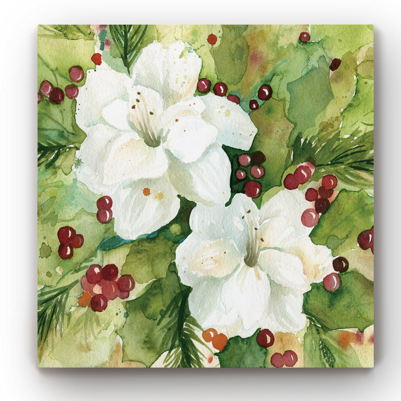 « aquarelle holly », peinture sur toile enroulée, H 10 po x l 10 po x P 1,5 po