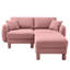 Tissu rose bouclé 2 avec coussins de siège incurvés et moelleux et rembourrage en mousse dense pour des recréations tranquilles