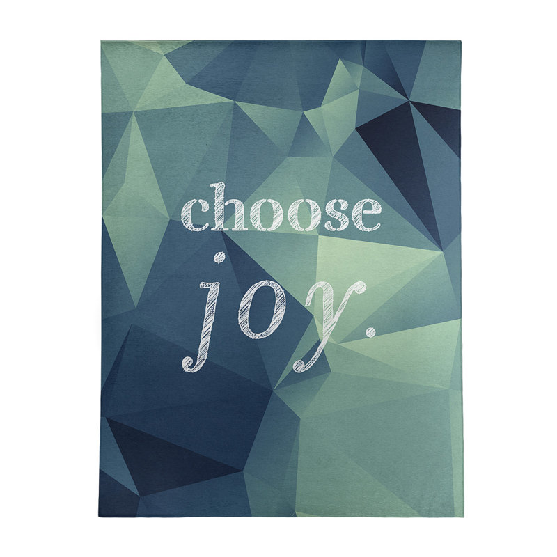 Tapis en simili-faux gemme choose à joie citation, Rectangle 5 pi x 7 pi