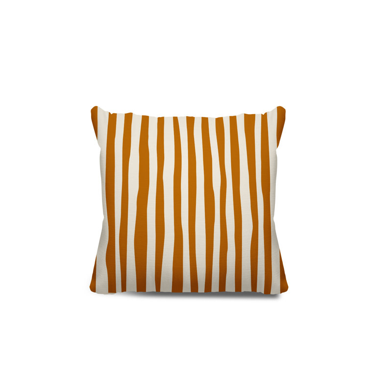 Coussin décoratif réversible Malone, H 17 po x l 17 po, Orange, blanc cassé