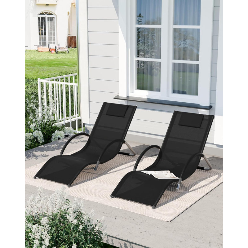 Outdoor Lounge Chair, Black