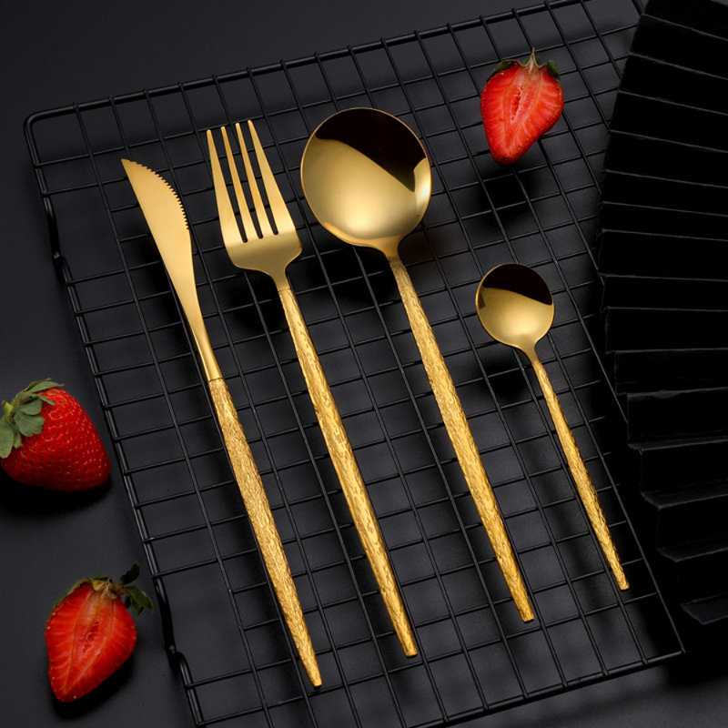 Mercer41 Octivia Stainless Steel Flatware Set - Service for 6, Gold