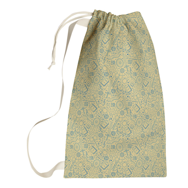 Leffel Laundry Hamper with Handles, Small ( 64" H x 20" W x 1.5" D), Yellow/Blue