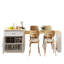 Îlot de cuisine 82,7 po avec table de salle à manger extensible et prises de courant