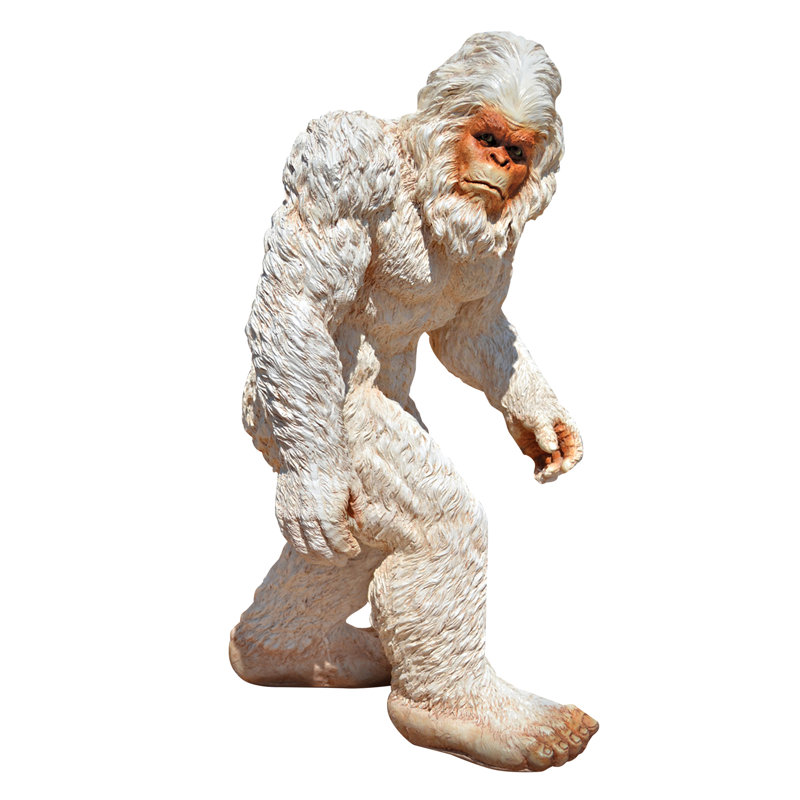 Statue yéti de jardin Bigfoot, Grand, Blanc