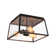 3 - Light Geometric Trapezoid Rectangular Clear Glass Flush Mount