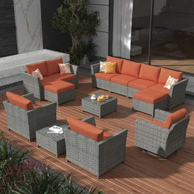 Kirill 9 - Person Outdoor Seating Group with Cushions by Red Barrel Studio