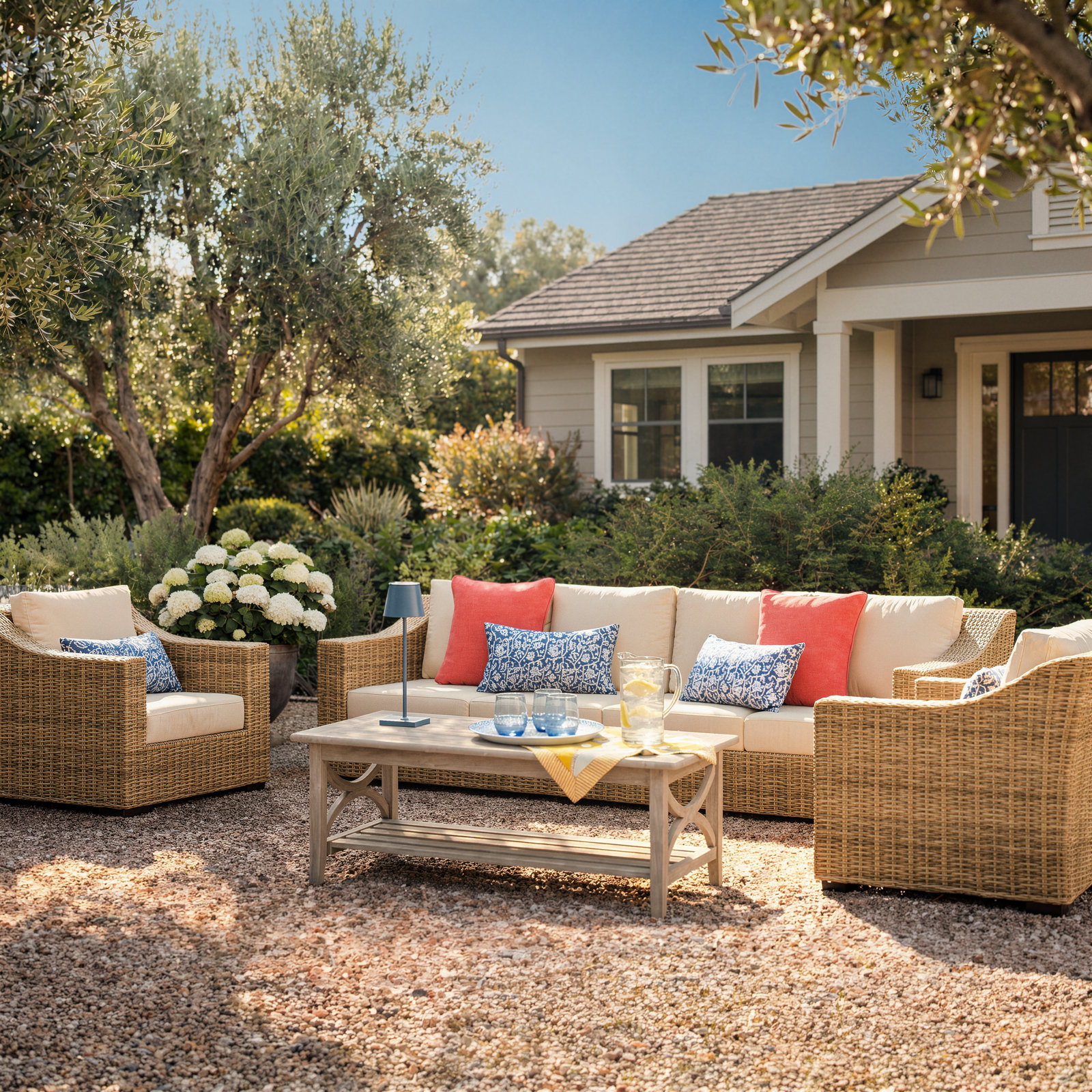 Eloisa Wicker 6 - Person Patio Conversation Set with Cushions, No, Gray