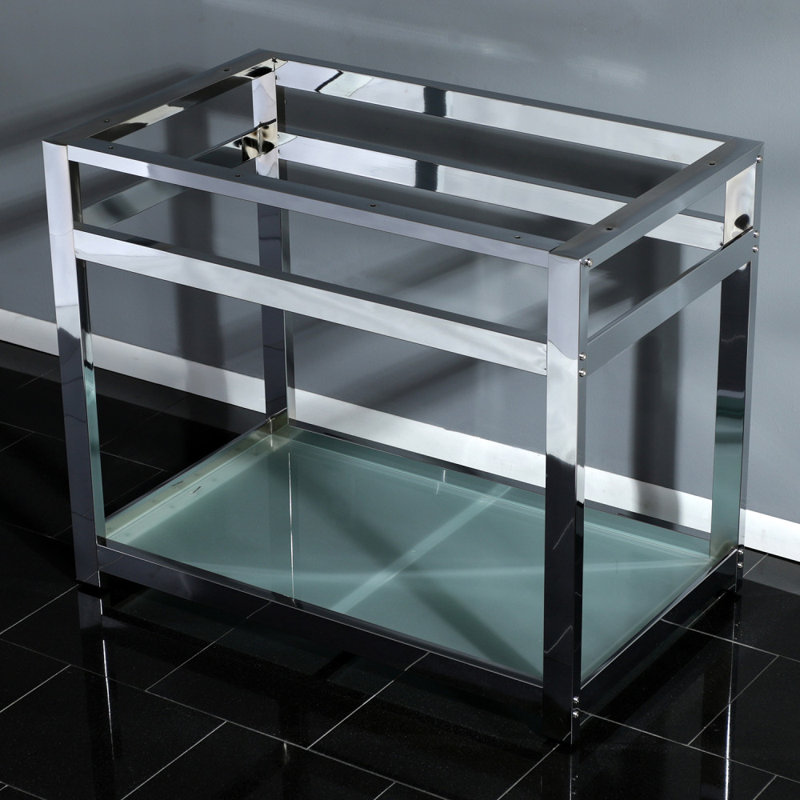 Base de meuble-lavabo de salle de bain simple 37" seulement Kingston Commercial, Chrome poli