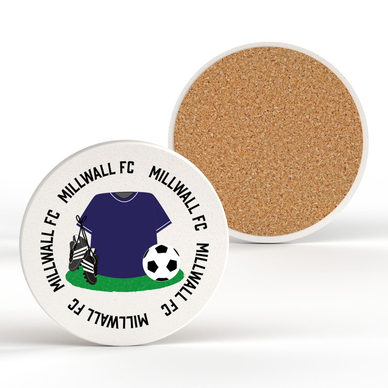 Minka Ceramic Round 1 Piece Coaster, Millwall Football Team Shirt & Boots