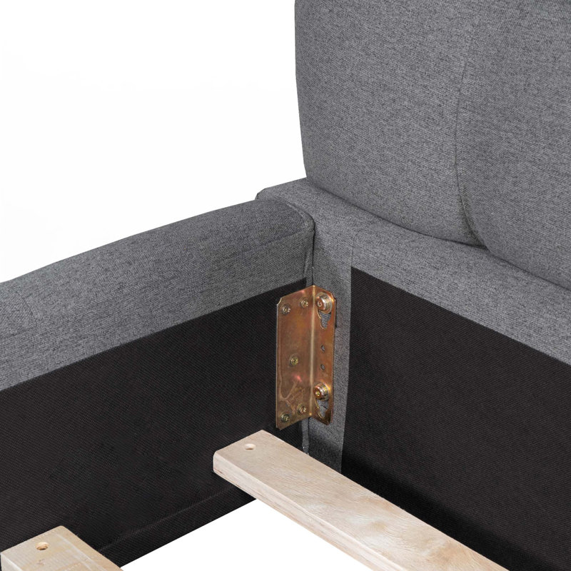 Grand lit plateforme tapissier avec tissu épais et structure solide pour plus de confort et de durabilité dans n'importe quelle chambre à coucher.