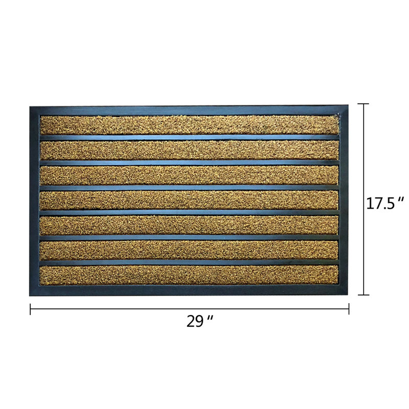Non-Slip Striped Outdoor Doormat, Brown