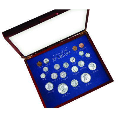 Boîte de présentation des pièces du 20e siècle