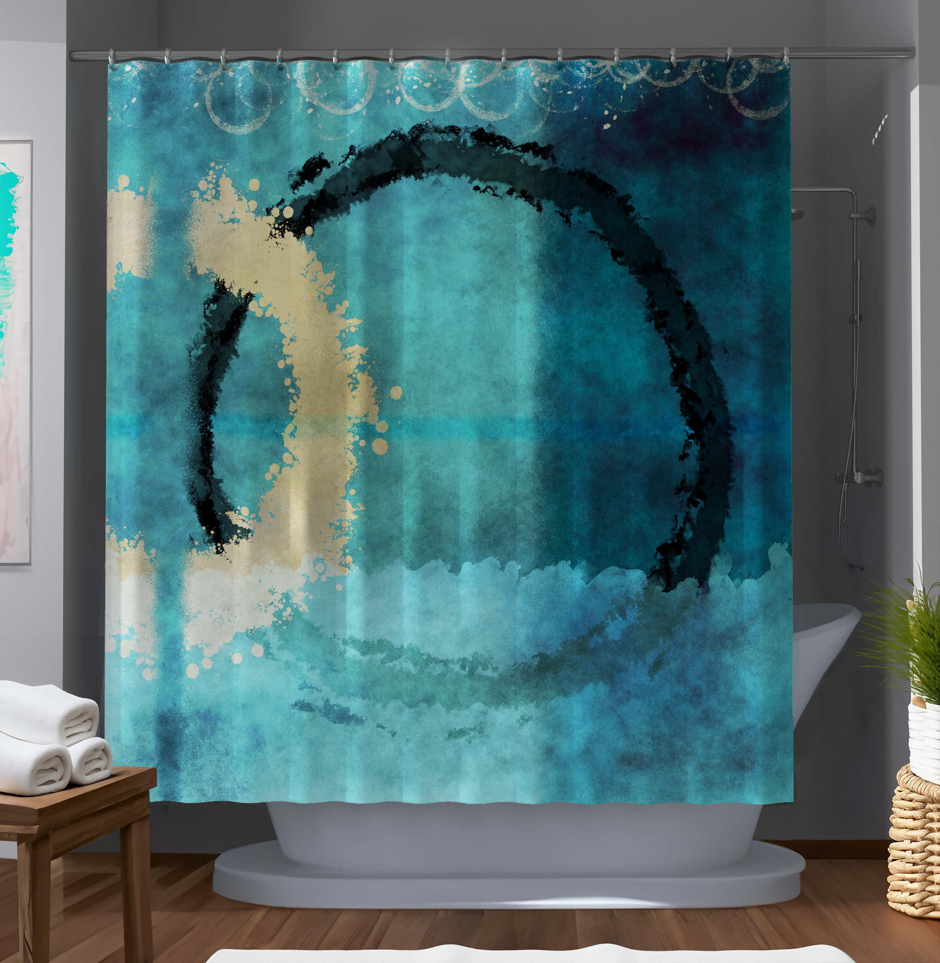 East Urban Home Deborrah Abstract Shower Curtain Wayfair