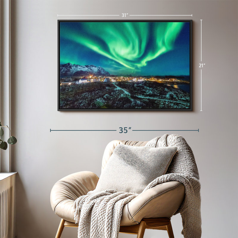 Nature «Henningsvaer Aurora Borealis», H 31 po x l 21 po