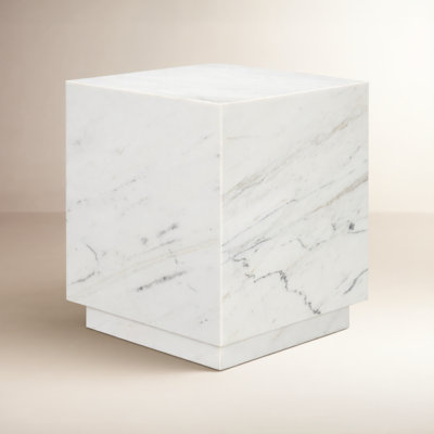 15" Genuine Marble End Table