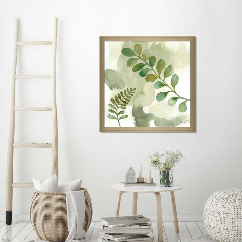 «Woodland Walk III (Square)» par Laura Horn, reproduction, Encadrement champagne, H 25,5 po x l 25,5 po x P 1 po