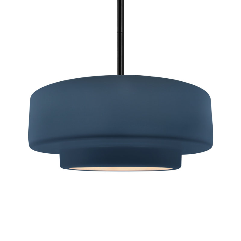 Luminaire suspendu à 1 lumière Meydan, Ciel de minuit / laiton, H 6 po x l 16,25 po x P 16,25 po, Matte Black