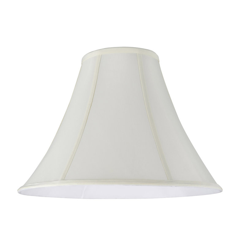 Abat-jour cloche en Similisoie (araignée) H 12 po en tissu blanc cassé