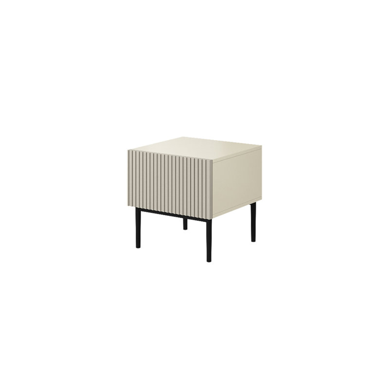 Alantra 46 cm W Laminate Bedside Table, Cashmere/Black