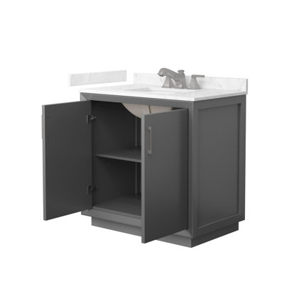 Strada 36" Freestanding Single Bathroom Vanity with Cultured Marble Top
