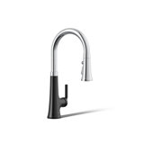 Tone Single Handle Pull Down Kitchen Sink Faucet with Three-Function Pull Down Sprayer