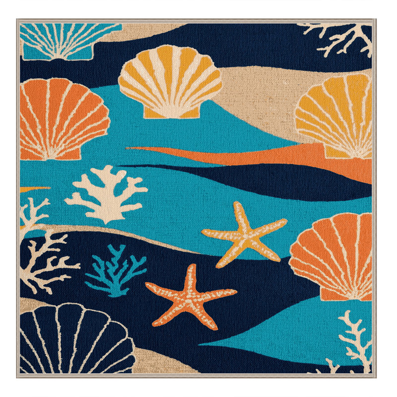  Tapis bord de mer lavable Pop Art Plus, Carré 6 pi