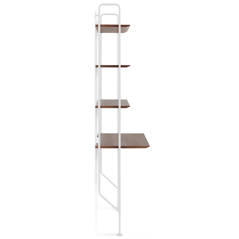 Hitch Etagere Bookcase, White Body/Walnut Cubbie