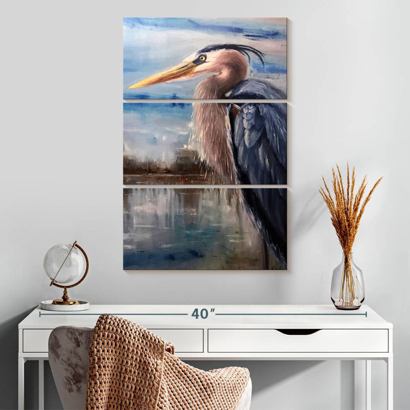 Brampt Resting Great Blue Heron, 32" H x 20" W