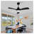 42 Inch Modern Black Ceiling Fan with Light and Remote - Noiseless DC Motor Reversible Indoor/Outdoor Fan for Bedroom, Living Room & Patio