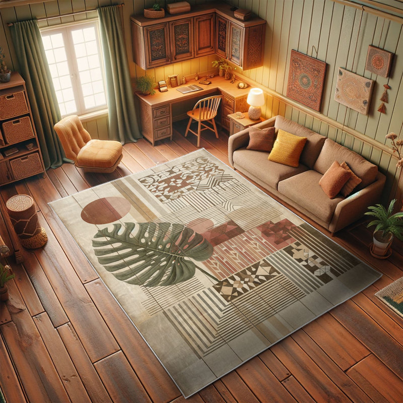 Redwood Pale Camel Boho Synthetic Area Rug 2'5" x 5'