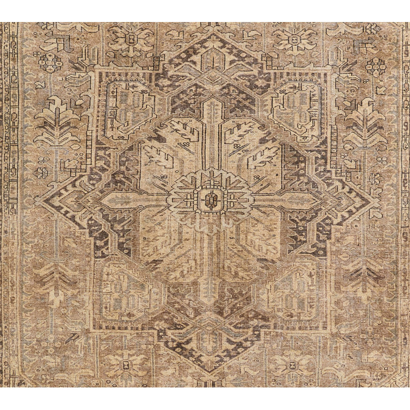 Bungalow Rose Campisi Traditional Medallion Polyester Brown Area Rug, Rectangle 2' x 3'
