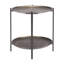  26" Antiqued Bronze and Black Steel Oval Two Tier Coffee Table – Transitional Storage