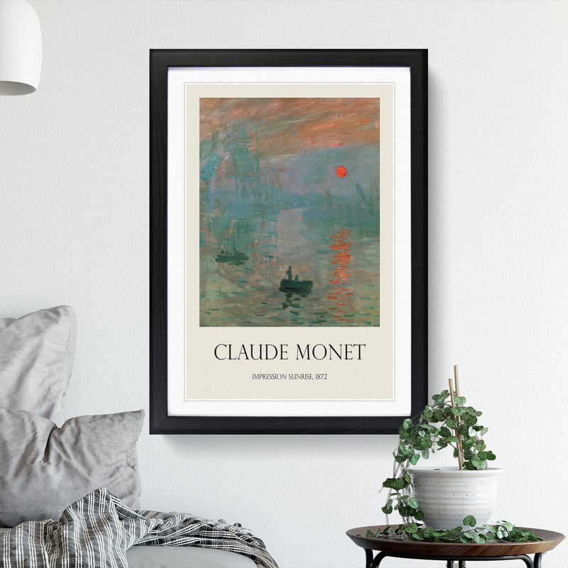 Monet Impression, Sunrise by Claude Monet - Framed Print, 36cm H x 27cm W x 2cm D, Black